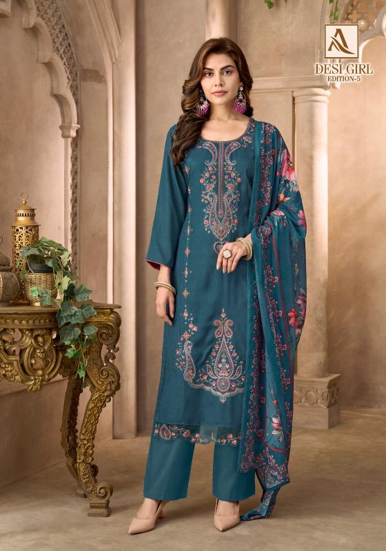 Alok suits desi girl vol-5 textiles wholesale dress material wholesale